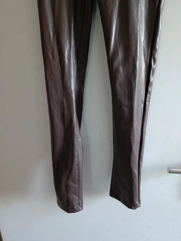 Legging de cuero sintético marrón XS - cintura alta - efecto cuero – photo 4